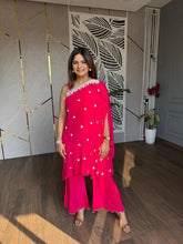 Crepe pearl embroided co-ord set